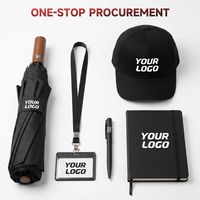 Coffret Cadeau Promotionnel d'Entreprise Luxe Tout-en-un – Collection Noire Premium pour l'Image de Marque d'Entreprise, Incluant T-shirt, Casquette, Tasse et Badge Professionnel