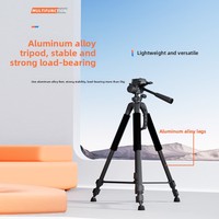 Trépied de diffusion en direct en alliage d'aluminium de qualité supérieure pour smartphone, tablette et appareil photo avec tête panoramique/inclinaison 3D et capacité de charge de 2 à 5 kg