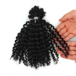 KAMA alta calidad 4A <span class=keywords><strong>Remy</strong></span> cabello venta al por mayor estilo de ganchillo <span class=keywords><strong>Afro</strong></span> rizado extensión de cabello humano a granel Natural - Product Image 3