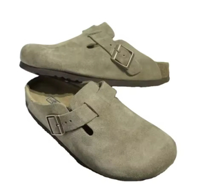 Mules personnalisées unisexes de haute qualité, antidérapantes, en cuir véritable et liège, avec soutien de la voûte plantaire pour femmes, sabots et mules en cuir - Product Image 4