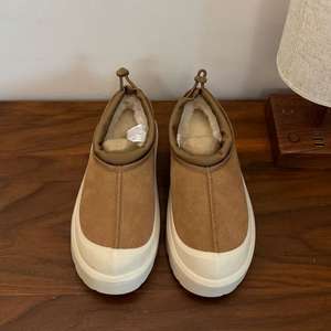 Bottes d'hiver en cuir véritable, chaudes, confortables, avec dessus souple en laine, coton, peau de mouton, velours PU, denim, toile et caoutchouc pour l'automne - Product Image 6