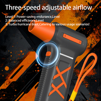Ventilateur Turbo Violent Great Roc 130 000 tr/min - Souffleur Portable en Forme de Pistolet avec Batterie 6000 mAh pour Nettoyage de Voiture, Camping, Atelier, Élimination de la Poussière