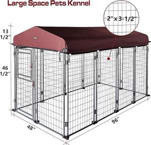 Große Hundehütte im Freien mit Dach abdeckung Einfach zu montierende Metall käfige für große Hunde - Product Image 4