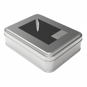 Kontensan L413 Rectangle Tin Metal <b>Container</b> Nut 116x150xH35mm 0.50lt <b>Clear</b> Window Lid - Product Image 2