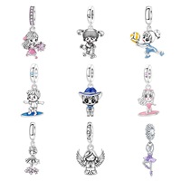 Breloques en cuivre plaqué argent pour la fabrication de bracelets, motifs garçon et fille, surf, danse, sport, Ganku, vente en gros