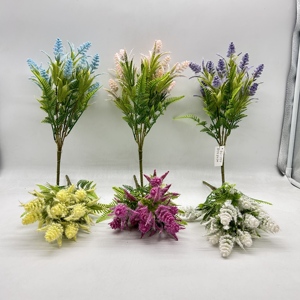 Bouquet de 38 cm de queues de renard artificielles floquées et de tiges de fougère, arrangement de plantes vertes épinhées pour mariage, décoration intérieure, accessoires doux - Product Image 2