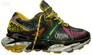 Zapatillas Deportivas Retro con Diseño Desgastado - Zapatillas Chunky con Detalles de Grafiti de Telaraña Estilo Gótico Punk y Personalización OEM ODM - Product Image 3