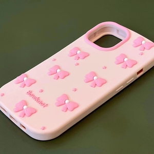 Custodia per telefono con fiocco <span class=keywords><strong>rosa</strong></span> in Silicone morbido per <span class=keywords><strong>iPhone</strong></span> 11 12 <span class=keywords><strong>13</strong></span> 14 15 <span class=keywords><strong>Max</strong></span> XS XR X 7 8 Plus SE 2020 antiurto per paraurti con fiocco - Product Image 2