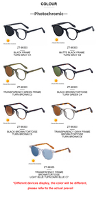 Occhiali da Sole Partagas Retro Designer con Logo Personalizzato, Rotondi, Fotocromatici, Anti Luce Blu, UV400, per Donne, Uomini, Unisex - Product Image 5