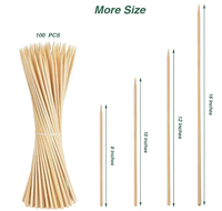 Bâtonnets de barbecue en bambou naturel de 12 pouces, jetables, de qualité supérieure, à prix bas, en vente
