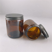 Récipients d'aromathérapie ambrés Pot à bougie en verre avec couvercle en métal aluminium mat 100ml