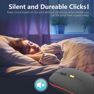 Chuột quang không dây RGB chuột di động cầm tay 2.4G im lặng với 3 mức DPI có thể điều chỉnh chuột máy tính xách tay chơi game phong cách 3D - Product Image 2