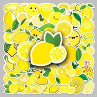 50 citroenfruit PVC waterdichte graffiti-bagagestickers voor bruiloft- en paasdecoratie op scootercomputertablet