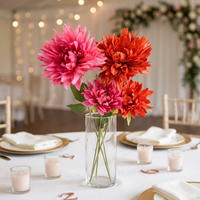 Dahlias artificiels multicolores à 2 têtes, fleurs en soie hautement réalistes, décoration florale pour mariage, maison, fête