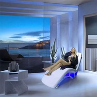Sillón de Hotel moderno de lujo con Bluetooth, vibrador de música, masaje, función de calefacción, luz LED, sofá de cuero de microfibra