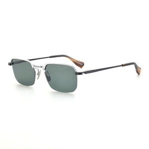 Gafas de sol cuadradas de titanio con medio marco grande, logotipo privado personalizado, gafas de sol con marco ancho para hombres, alta calidad - Product Image 5