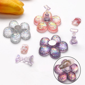 Soporte Magnético de Acrílico para Uñas con Diseño Floral, 1 Unidad, para Práctica y Exhibición de Puntas de Uñas, Herramienta de Entrenamiento - Product Image 1