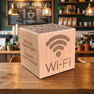 Letrero de Código QR de Madera Personalizado, Rectangular, para Mesa, con Pantalla para Red WiFi para Invitados, Reutilizable, Decoración Moderna para Negocios - Product Image 3