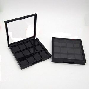 Rỗng Eyeshadow Palette Đen Vuông Nhựa Son Môi Trường Hợp 9 Màu Sắc 12 Lưới Mỹ Phẩm Bột Compacts Bóng Mắt Trường Hợp - Product Image 2