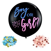 Ballons géants personnalisables de 36 pouces en latex noir pour révélation du sexe (garçon ou fille) – Fournitures de décoration pour fête de révélation du sexe