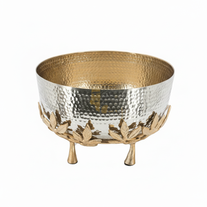 Diseño atractivo Cuenco de metal decorativo Comida Frutas Mesa Cuenco para servir comida Nuevo diseño Cuenco de acero inoxidable moderno - Product Image 1