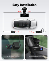Kamera Mobil Redtiger Dealer F7NP 4k Wifi Gps Dash Cam Dual Depan dan Belakang 4k Kamera Mobil Dual Dash Cam Tanpa Kartu SD