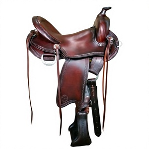 Selle anglaise australienne en cuir de vachette noir gaufré floral BS INTERNATIONAL BTR00183, design durable, arbre en bois, laiton - Product Image 5