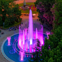 Fuente Musical Redonda Grande Personalizada para Exteriores, con Luz RGB Subacuática Programable, Sistema de Fuente de Agua Danzante para Parques y Paisajes