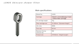 หัวกรองฝักบัวคาร์บอนกัมมันต์พลาสติกใหม่ กำจัดคลอรีน น้ำกระด้าง เป็นมิตรกับสิ่งแวดล้อม ใช้ในห้องน้ำ 1 ขั้นตอน - Product Image 6