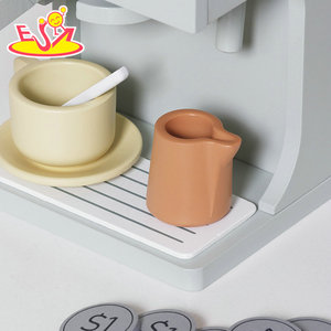 Juego de máquina de café de madera para niños-Cafetera espresso verde menta con tazas, leche, monedas y <span class=keywords><strong>menú</strong></span> W10D026 - Product Image 4