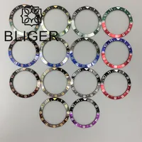 BLIGER Lunette de montre en céramique et aluminium de haute qualité 38mmX30.5mm, numérotée de 1 à 12, compatible avec boîtier de montre 40mm, pièce d'accessoire pour montre automatique homme