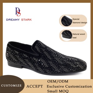 Chaussures habillées pour hommes en cuir véritable de haute qualité, confortables, à enfiler, avec logo personnalisé, design diamant DIY, faites à la main, tendance, de marque originale - Product Image 6