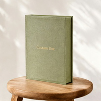 Boîtes de présentation de luxe personnalisées en lin pour classeurs à anneaux, albums photo de table basse et dossiers de présentation – Vente chaude