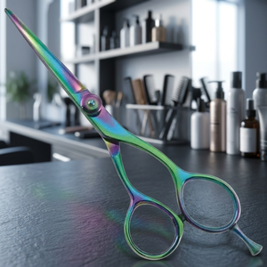 Tijeras de Adelgazamiento Profesionales de Acero Inoxidable 4Cr13 de 4.5 Pulgadas, Rectas, No Plegables, con Mango Largo para Diestros, Corte Preciso para Cabello - Product Image 1