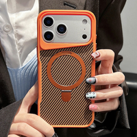 Étui de chargement pliable en fibre de carbone Desert Gold pour iPhone 17 16 15 14 13 12 Pro Max Air, coque rigide magnétique