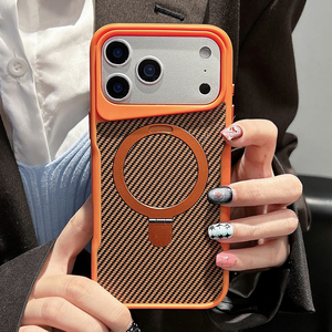 NUEVO Soporte Plegable Desert Gold de <span class=keywords><strong>Fibra</strong></span> de Carbono, Funda Magnética Rígida para iPhone 17 16 15 14 13 12 Pro Max Air - Product Image 1