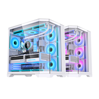 Boîtier PC LOVINGCOOL surdimensionné avec écran de divertissement, tour ATX en verre, vitrine panoramique, armoire de jeu informatique, refroidisseur à eau