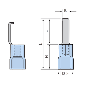 LBD <span class=keywords><strong>LBV</strong></span> Terminal de hoja con labio aislado de doble crimpado LBD Pasadores de cobre Lugs Extremo del cable Aguja estañada Vinilo Pre - Product Image 6