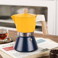 HIGHWIN 3/6/9 tasses cuisinière expresso en alliage d'aluminium Moka Pot couleur bloquant la conception aluminium Espresso Moka Pot