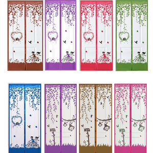 Hot Bán Trang Trí Nội Thất Mùa Hè In Chống Muỗi Lưới Khung Đầy Đủ Dính Dải Con Dấu Cửa <span class=keywords><strong>Net</strong></span> Rèm Từ Không Khí Rèm Cửa - Product Image 6