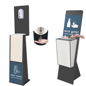 Desinfectante de manos piso Estación de montaje en pared, <span class=keywords><strong>las</strong></span> manos de cristal de oro rosa accesorios 2 en 1 niños entero dispensador de jabón - Product Image 1