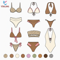 Nouveau Maillot de Bain Deux Pièces Sexy et Tendance 2026 pour Femme, Bikini Halter Rayé Dos Nu Personnalisé