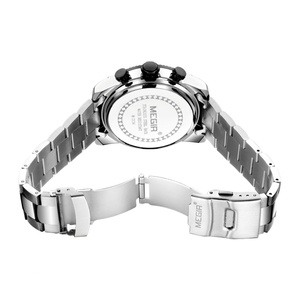Megir 2134 Top Brands Silver Gents Quart Watches Men Wrist Watches Complete Calendarstainless Steel Back Water Resistant Watch - Product Image 5