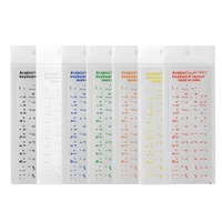 Autocollants de clavier arabe, autocollants de remplacement anglais avec lettrage sur fond transparent pour claviers d'ordinateurs portables et de bureau