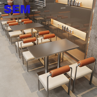 Ensemble de table et chaises de restaurant en acier inoxydable SEM pour restaurant occidental, café, mobilier de restaurant