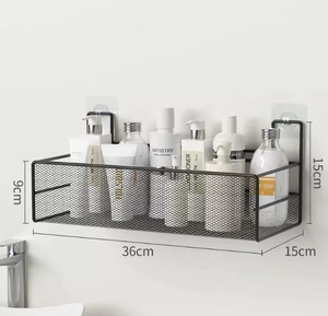 Venta caliente autoadhesivo montaje en pared ducha Caddy estante de almacenamiento estantes de baño de Metal no requiere perforación esquina ducha Caddy - Product Image 3