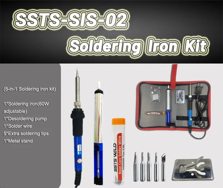 SSTS-SIS-02 a set of soldering iron (30W-60W iron+solder wire+sucker+Simple Stander)