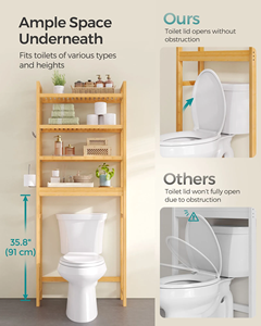 4-Tier <strong>Over</strong> <strong>Toilet</strong> Bathroom Organizer with Adjustable Shelf <strong>Over</strong> <strong>the</strong> <strong>Toilet</strong> <strong>Storage</strong> - Product Image 2