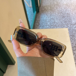 Nouvelles lunettes de soleil carrées unisexes, verres PC UV400, type 3, monture noire brillante, style streetwear tendance - Product Image 2