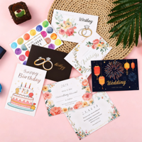 Tarjetas de Felicitación Personalizadas al por Mayor con Lámina Dorada de Lujo para el Día de la Madre, Graduación, Cumpleaños, Aniversario, con Sobres